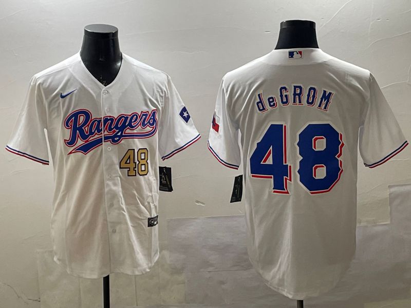 Men Texas Rangers #48 Degrom White Game 2025 Nike MLB Jersey style 6